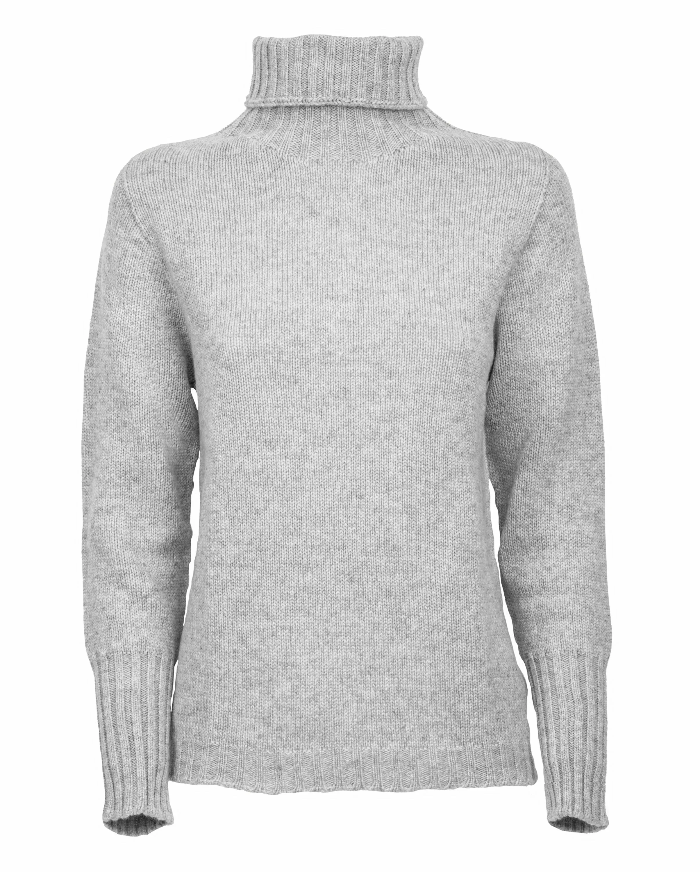 NEW FALL 24 - Women's Classic Cashmere Turtleneck Sweater Light Gray