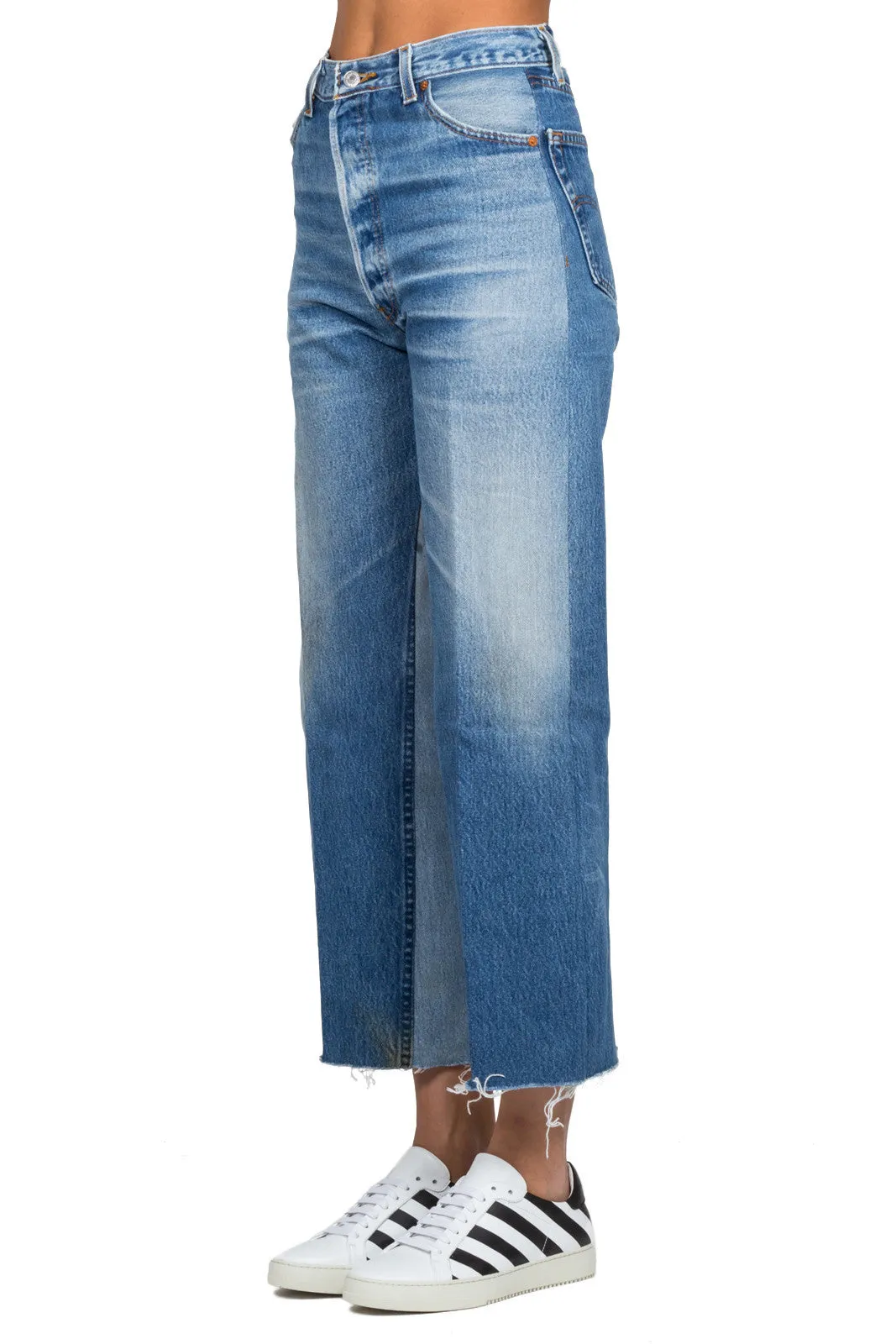 Panelled Cropped Jeans