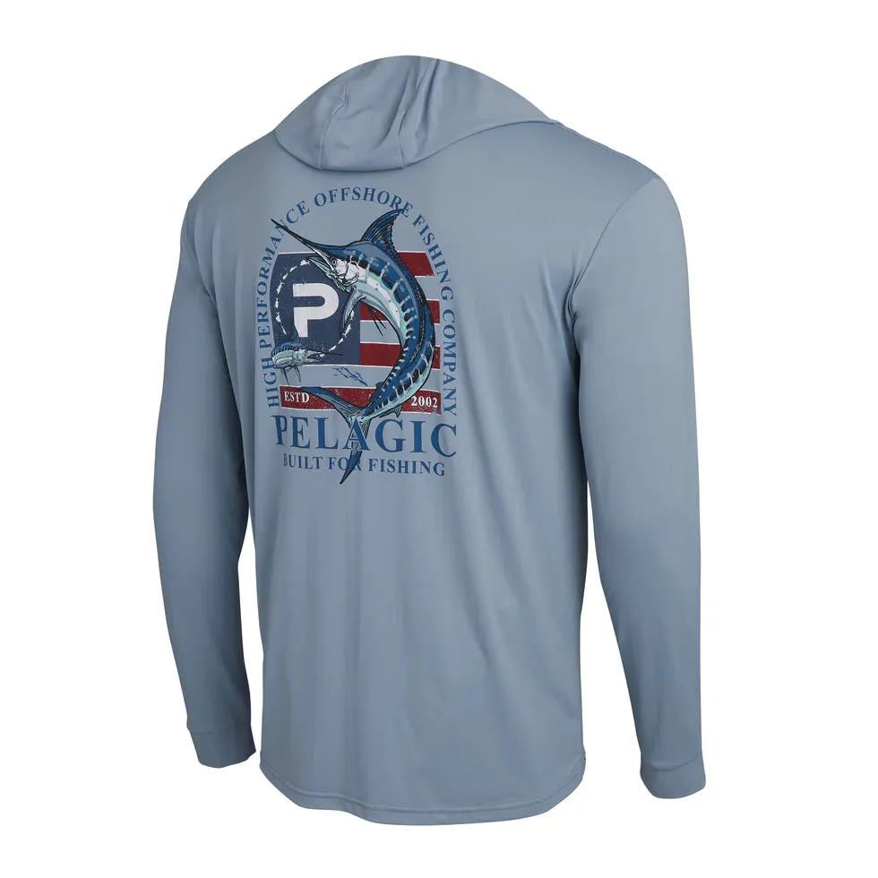 PELAGIC Aquatek Patriot Hooded Fishing Shirt