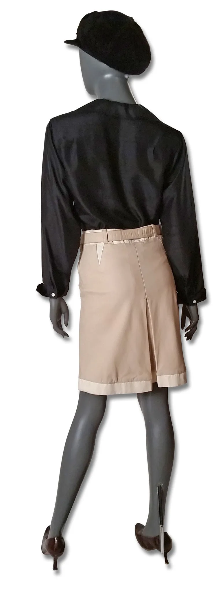 Prada Leather Pleated Skirt