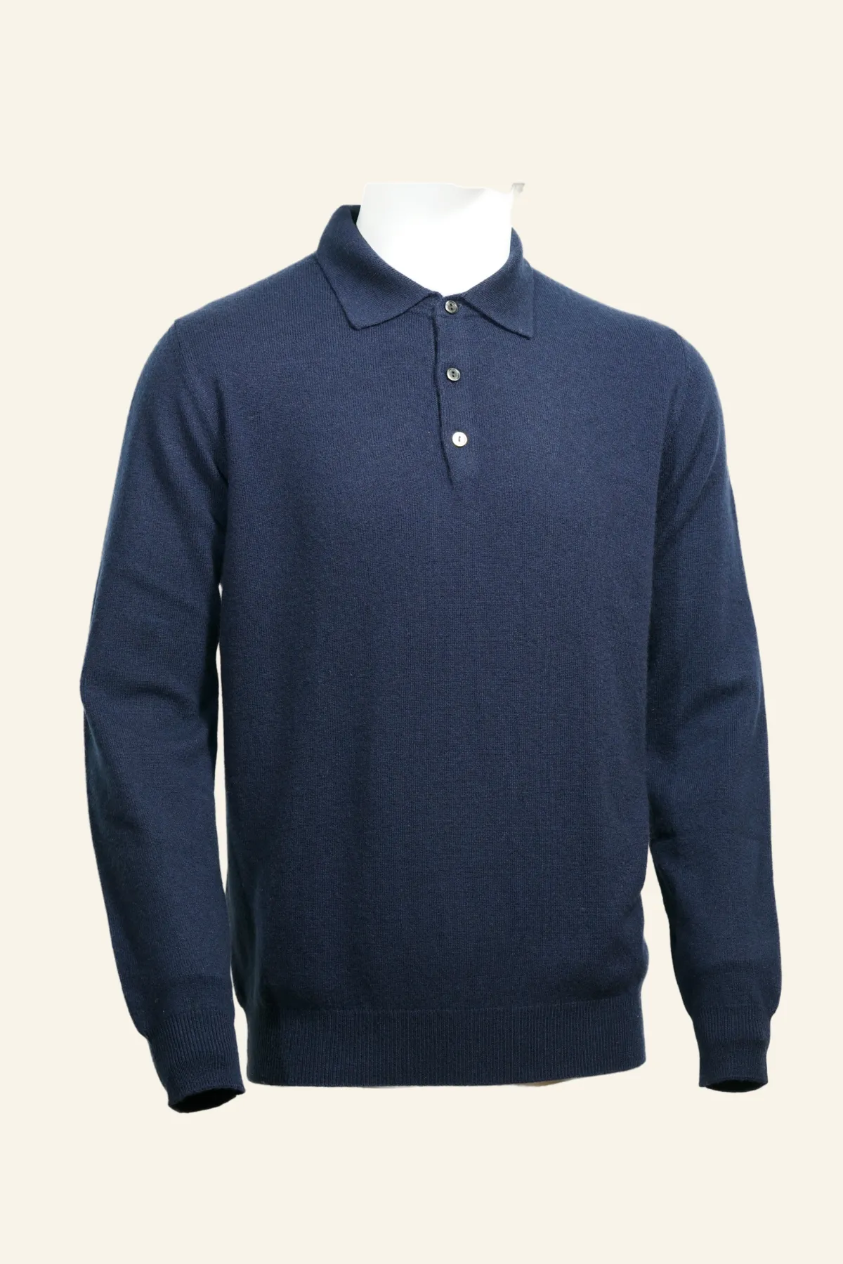 Pure Cashmere Half Buttondown Polo