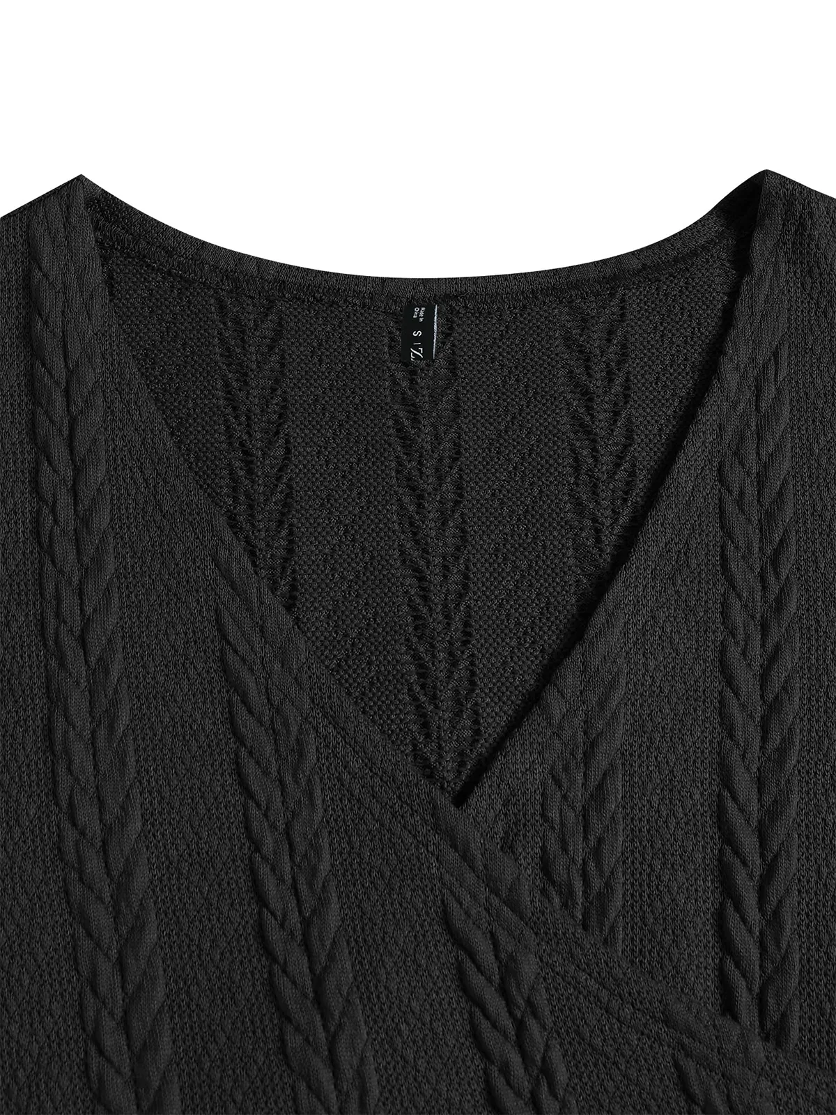 Ribbed Knit Drawstring V-Neck Top