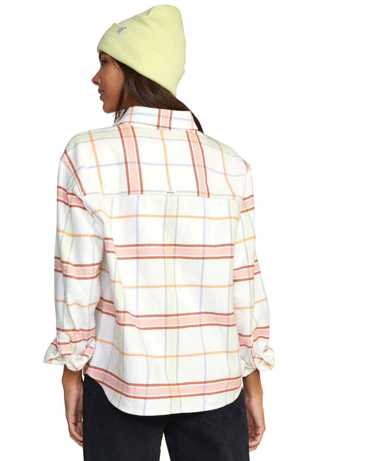 RVCA Rush Flannel L/S Shirt-Whisper White