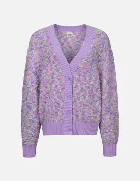 Seagull Embroidery Multi-color Cropped Cardigan