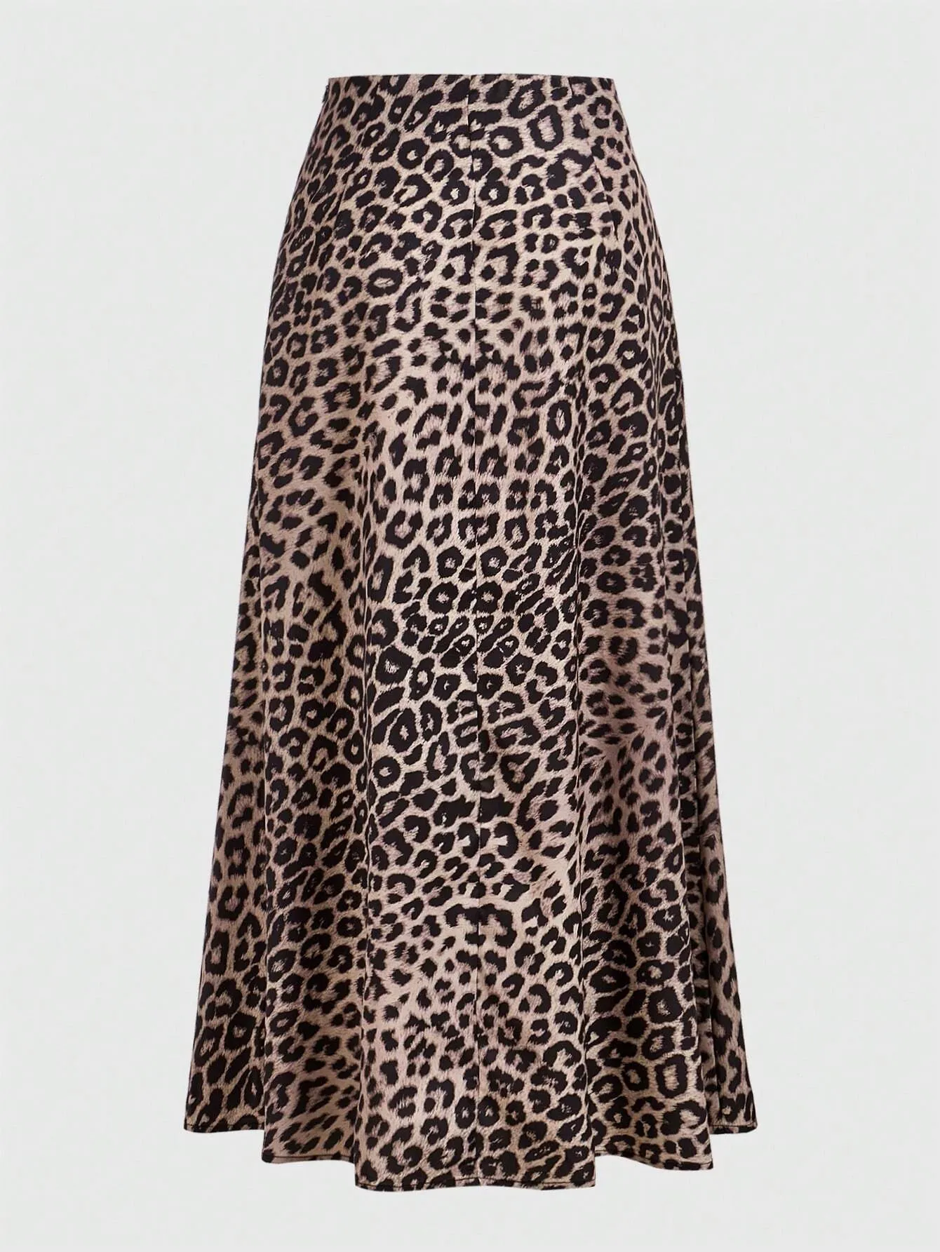 SHEIN Firerie Women's Elegant Leopard Print High Waist Satin Skirt