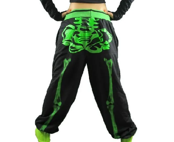 Skeleton Printed Hip Hop Dance Loose Harem Pants