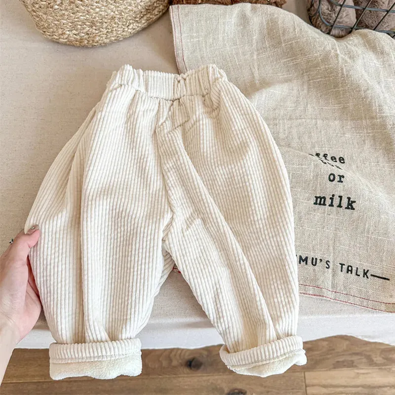 Thick Corduroy Solid Pants