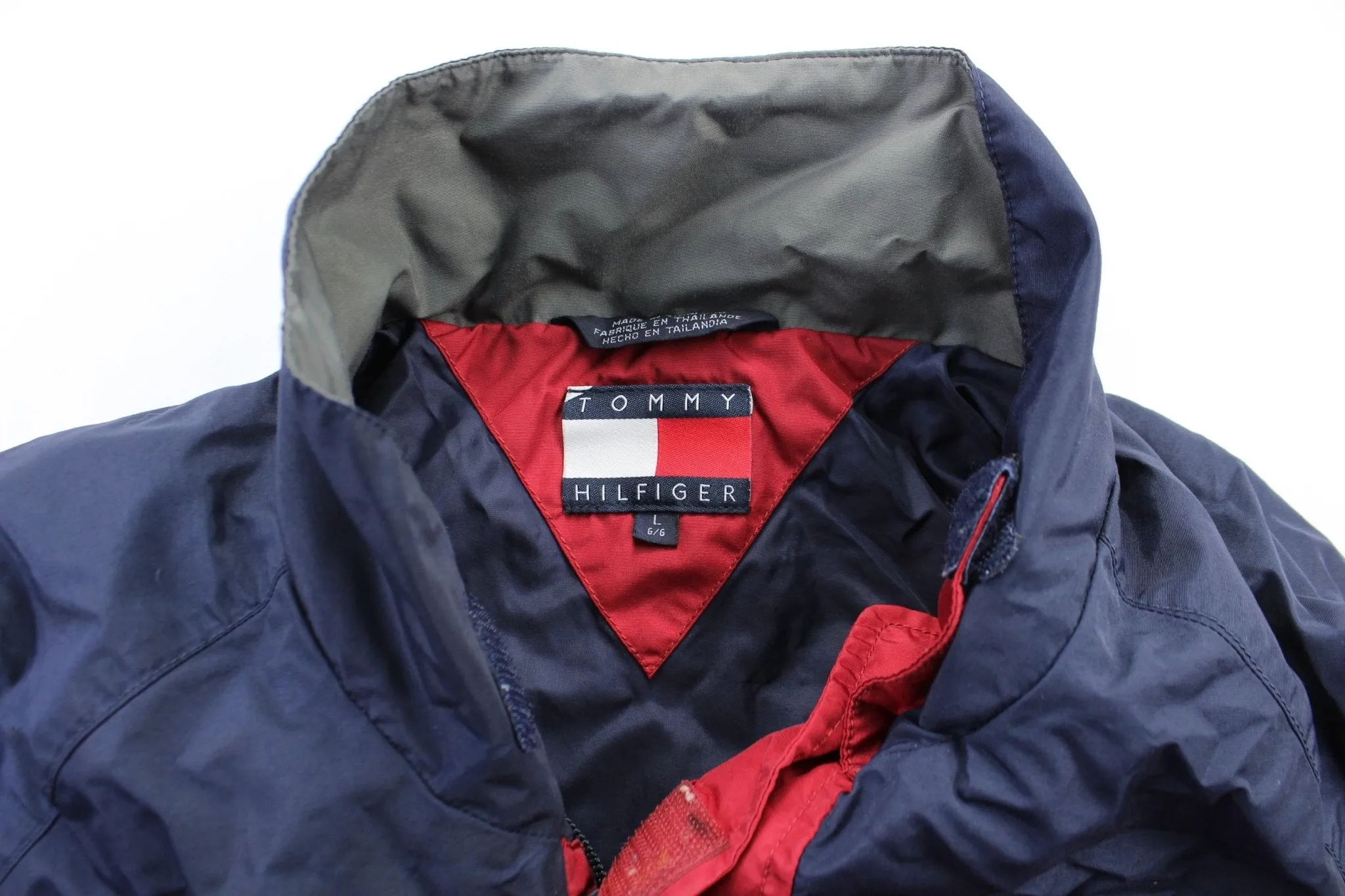 Tommy Hilfiger Logo Red & Navy Blue Zip Up Jacket