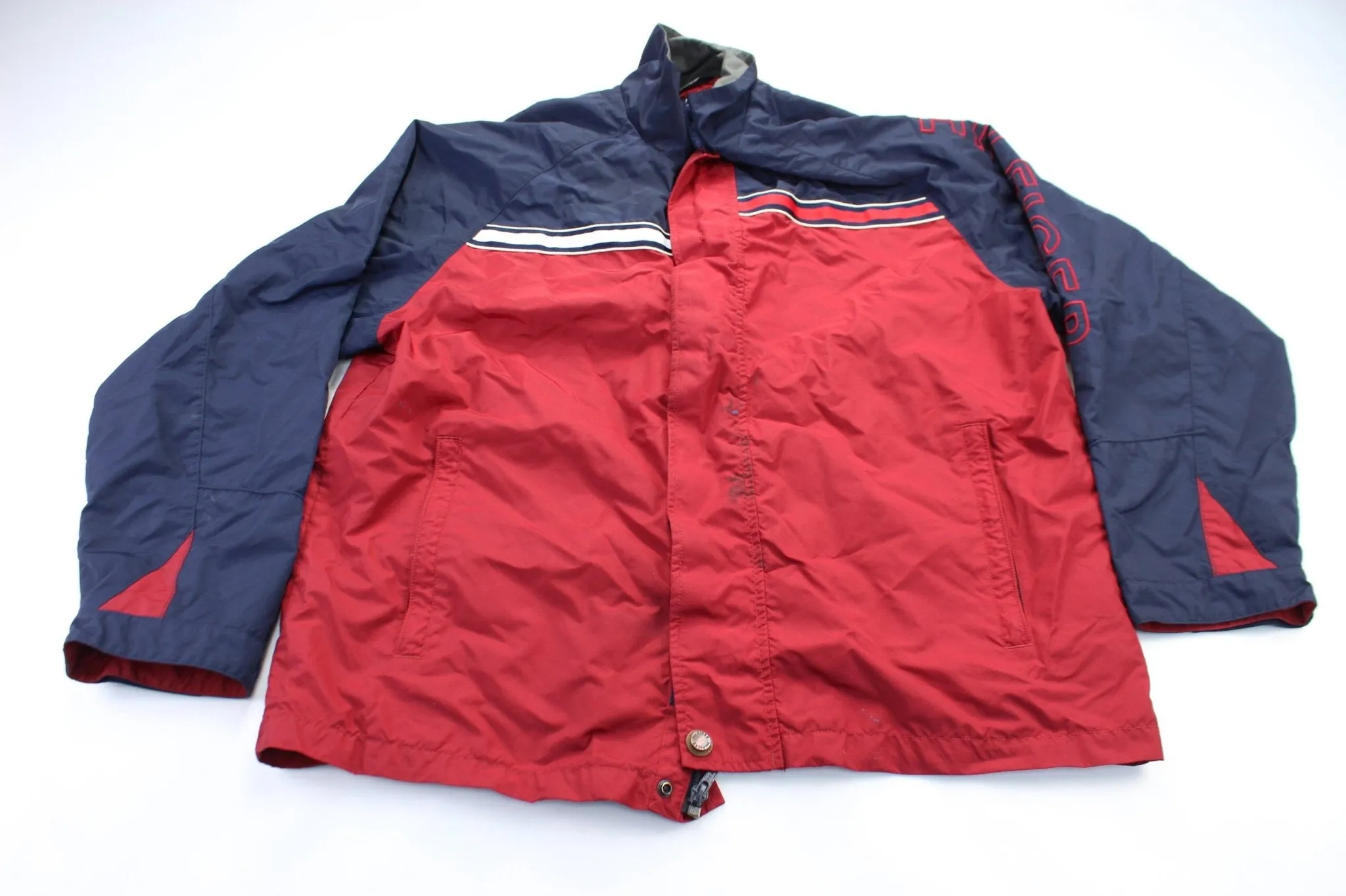 Tommy Hilfiger Logo Red & Navy Blue Zip Up Jacket