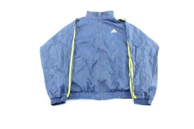 Vintage Adidas Embroidered Logo Blue & Yellow Striped Zip Up Jacket