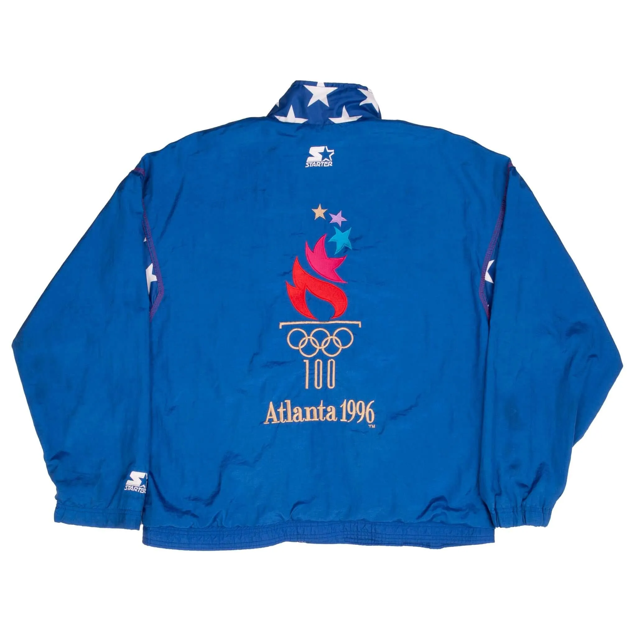 VINTAGE ATLANTA OLYMPIC GAMES 1996 TEAM USA STARTER WINDBREAKER JACKET SZE LARGE