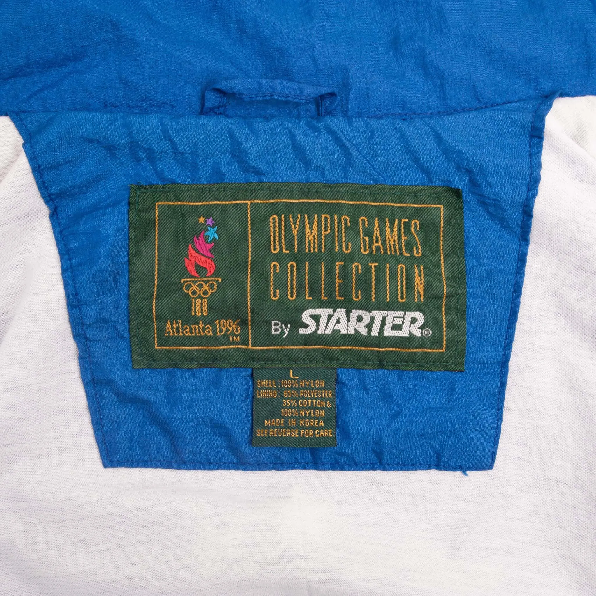 VINTAGE ATLANTA OLYMPIC GAMES 1996 TEAM USA STARTER WINDBREAKER JACKET SZE LARGE