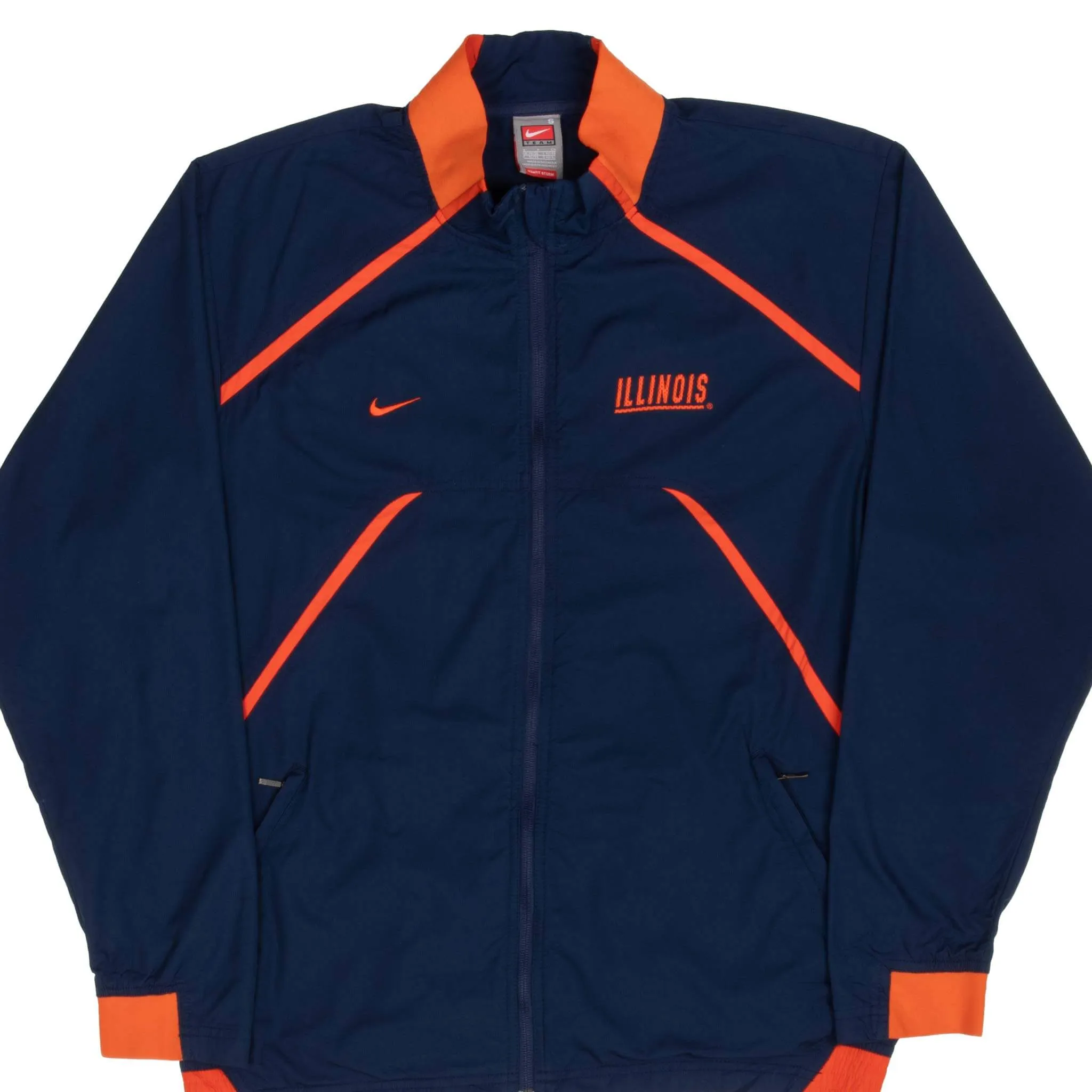 VINTAGE NIKE NCAA UNIVERSITY OF ILLINOIS WINDBREAKER JACKET 2000S SIZE SMALL