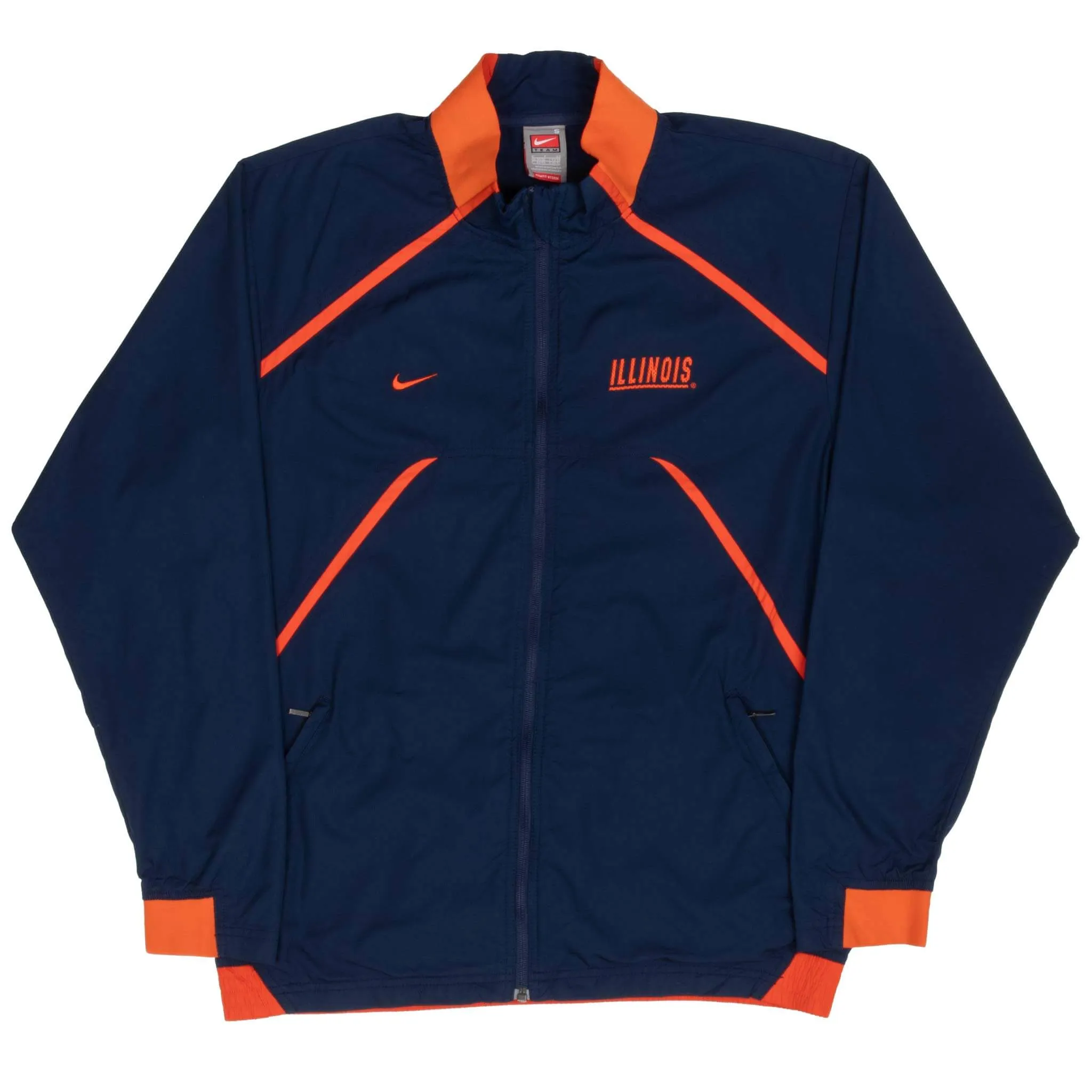 VINTAGE NIKE NCAA UNIVERSITY OF ILLINOIS WINDBREAKER JACKET 2000S SIZE SMALL