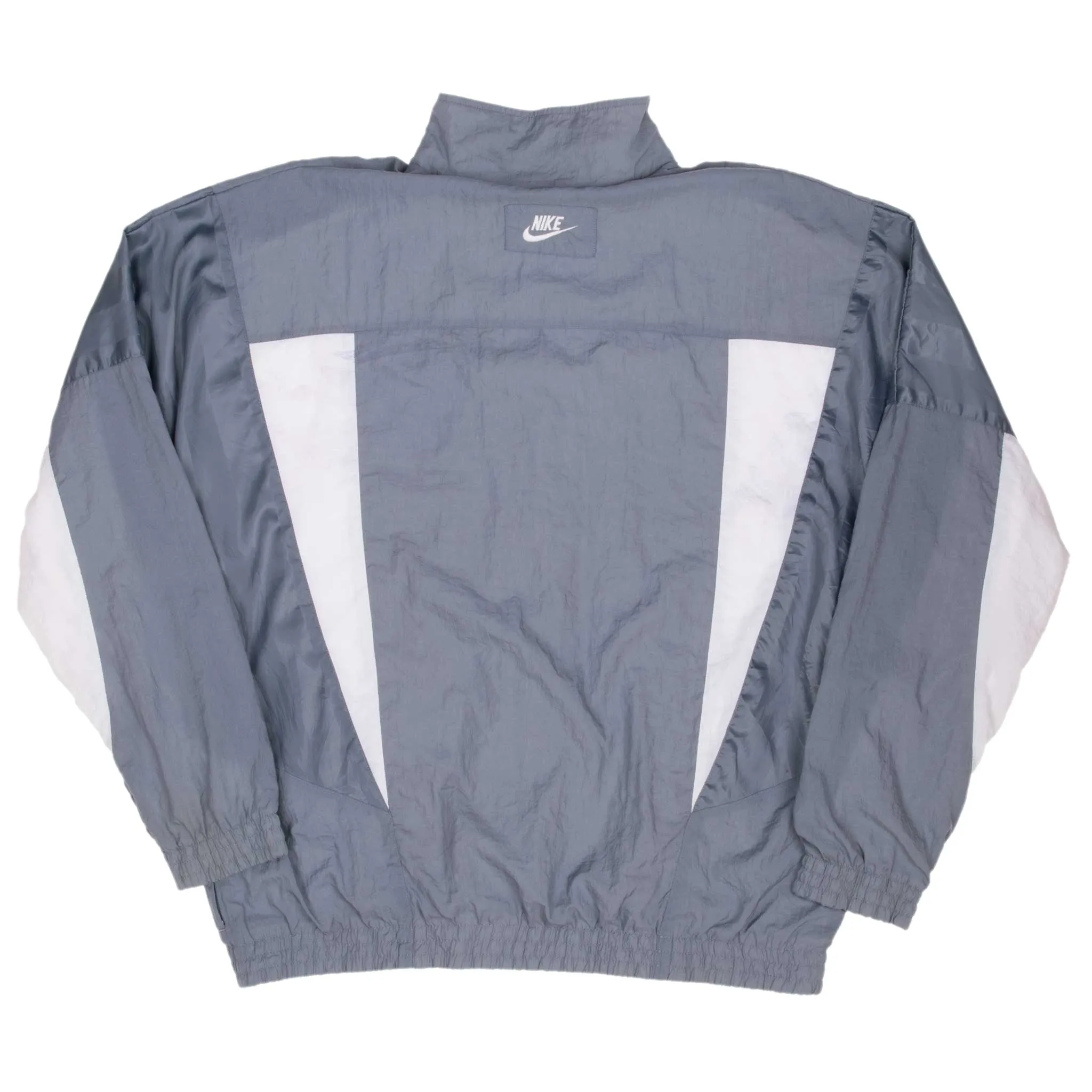VINTAGE NIKE SWOOSH GREY WINDBREAKER JACKET LATE 1980S SIZE XL