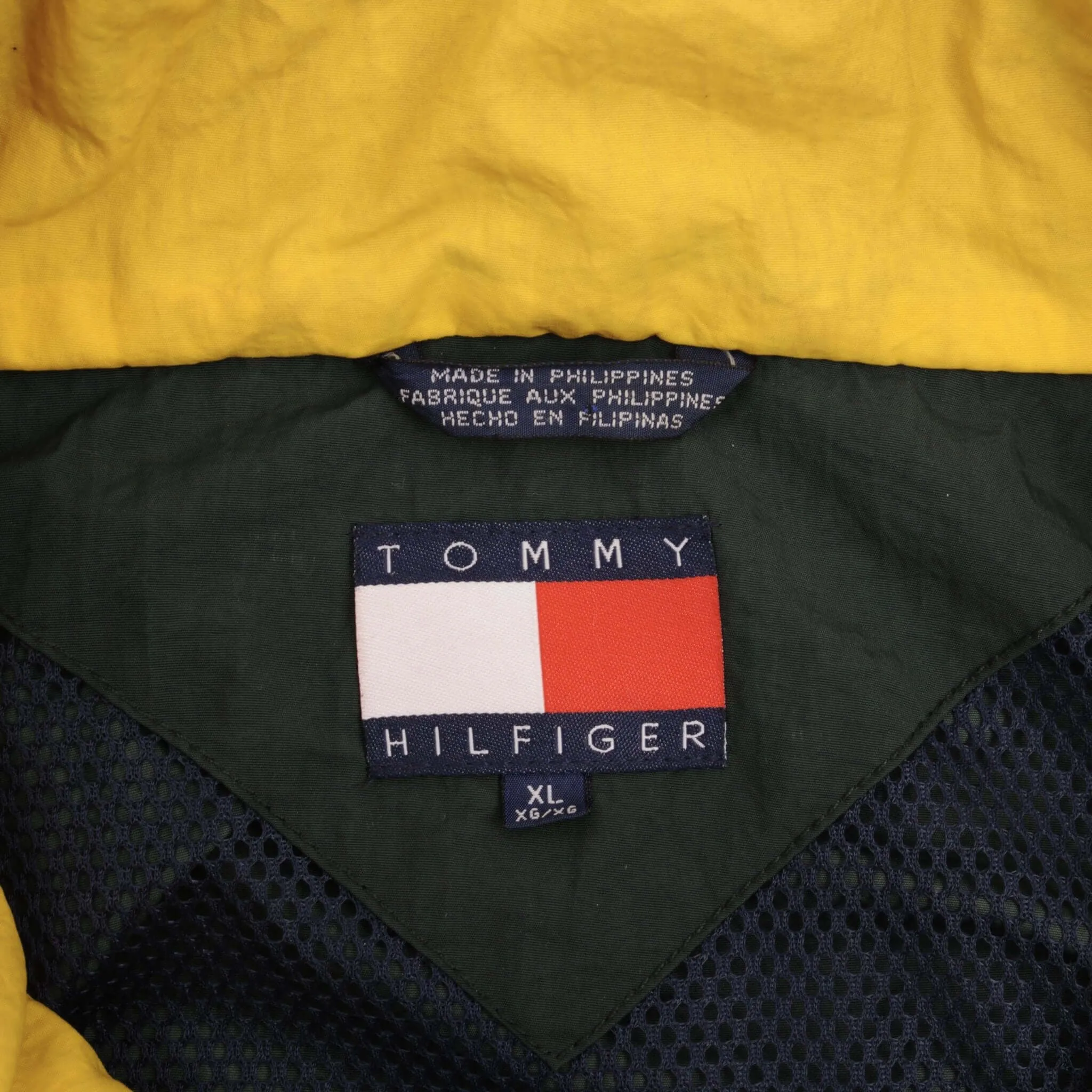 VINTAGE TOMMY HILFIGER RAIN WINDBREAKER JACKET 1990S SIZE XL