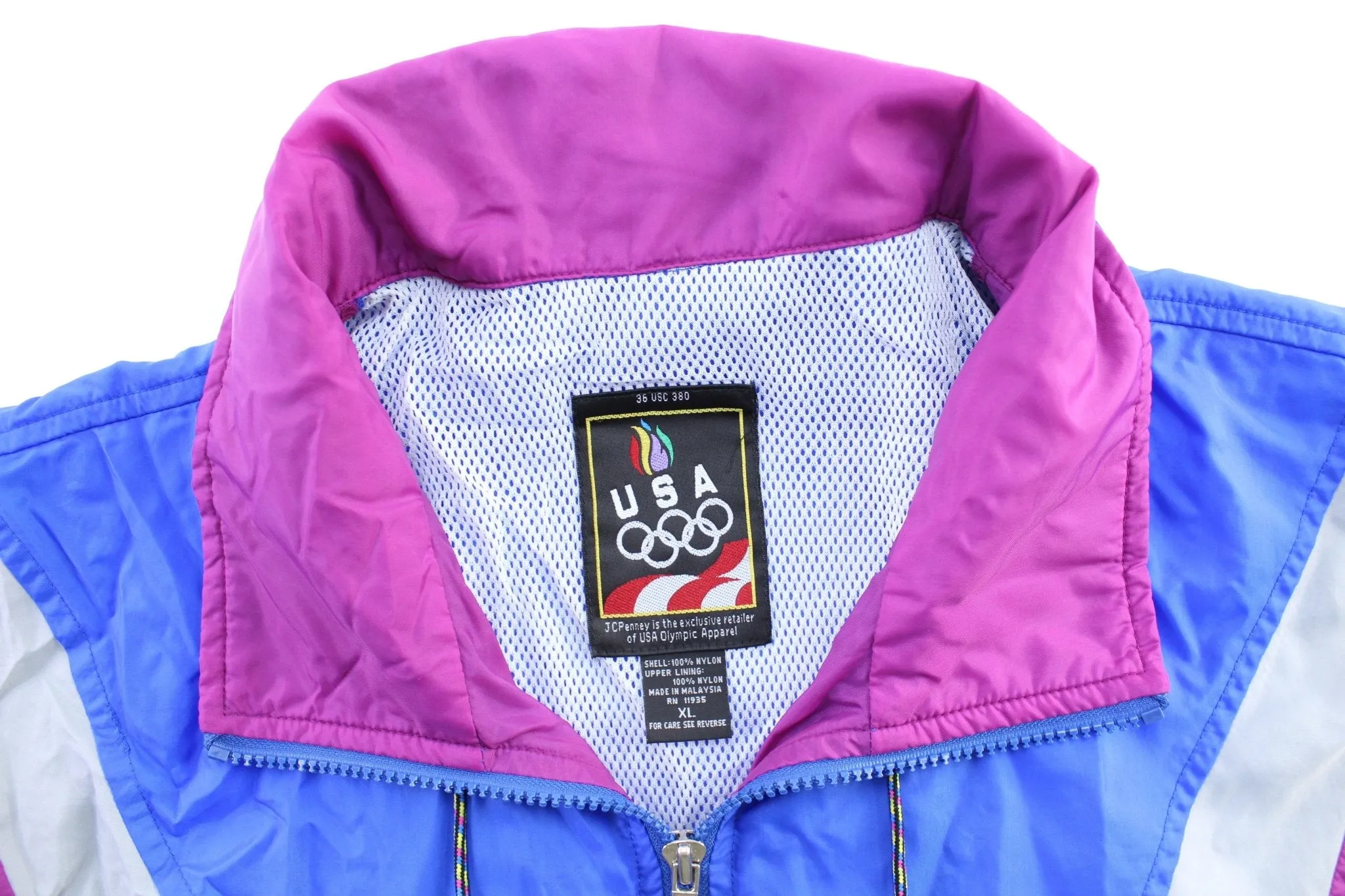 Vintage USA Olympics Embroidered Logo Blue, Grey, & Purple Jacket