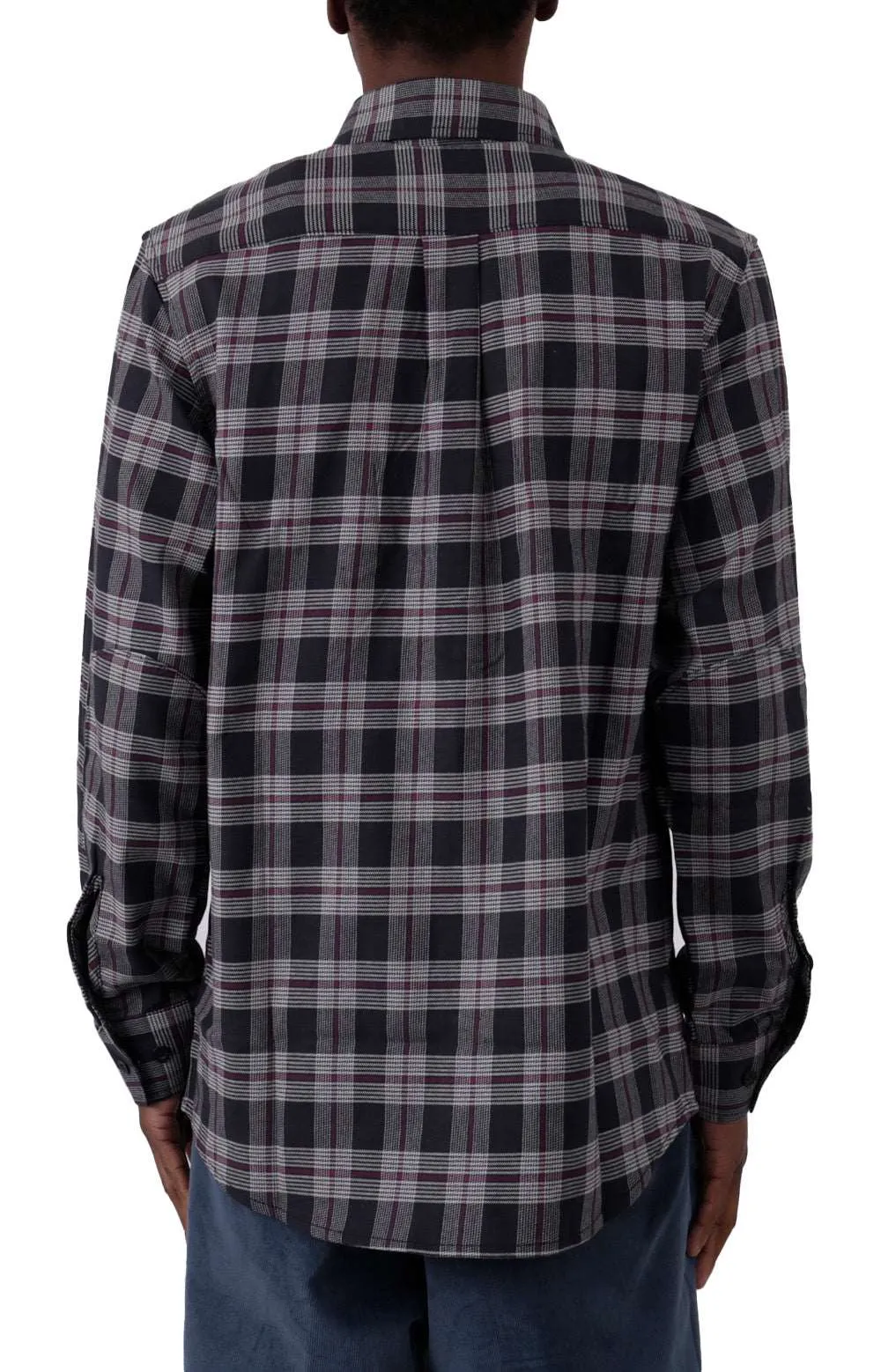 (WL657BPE) Flex Regular Flannel Shirt - Cream/Smoke Plaid