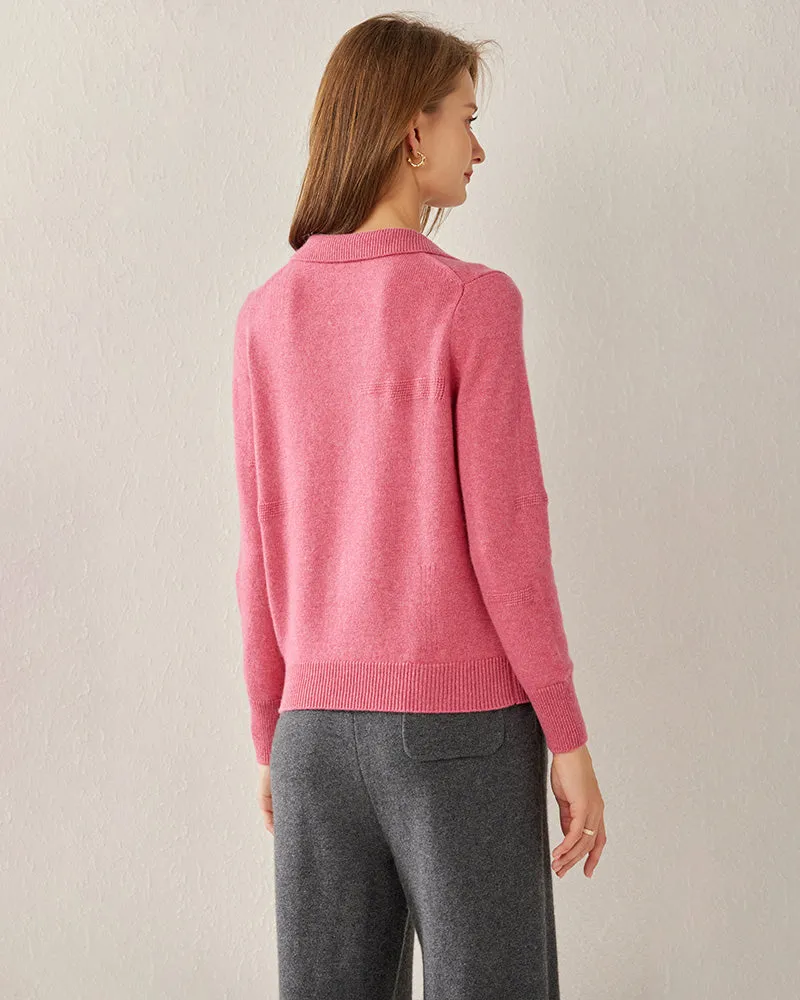 Women's Pure Cashmere Polo Collar Sweater