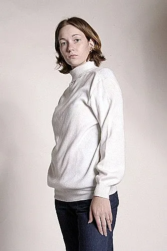 Women's White Naval Turtleneck Sweater