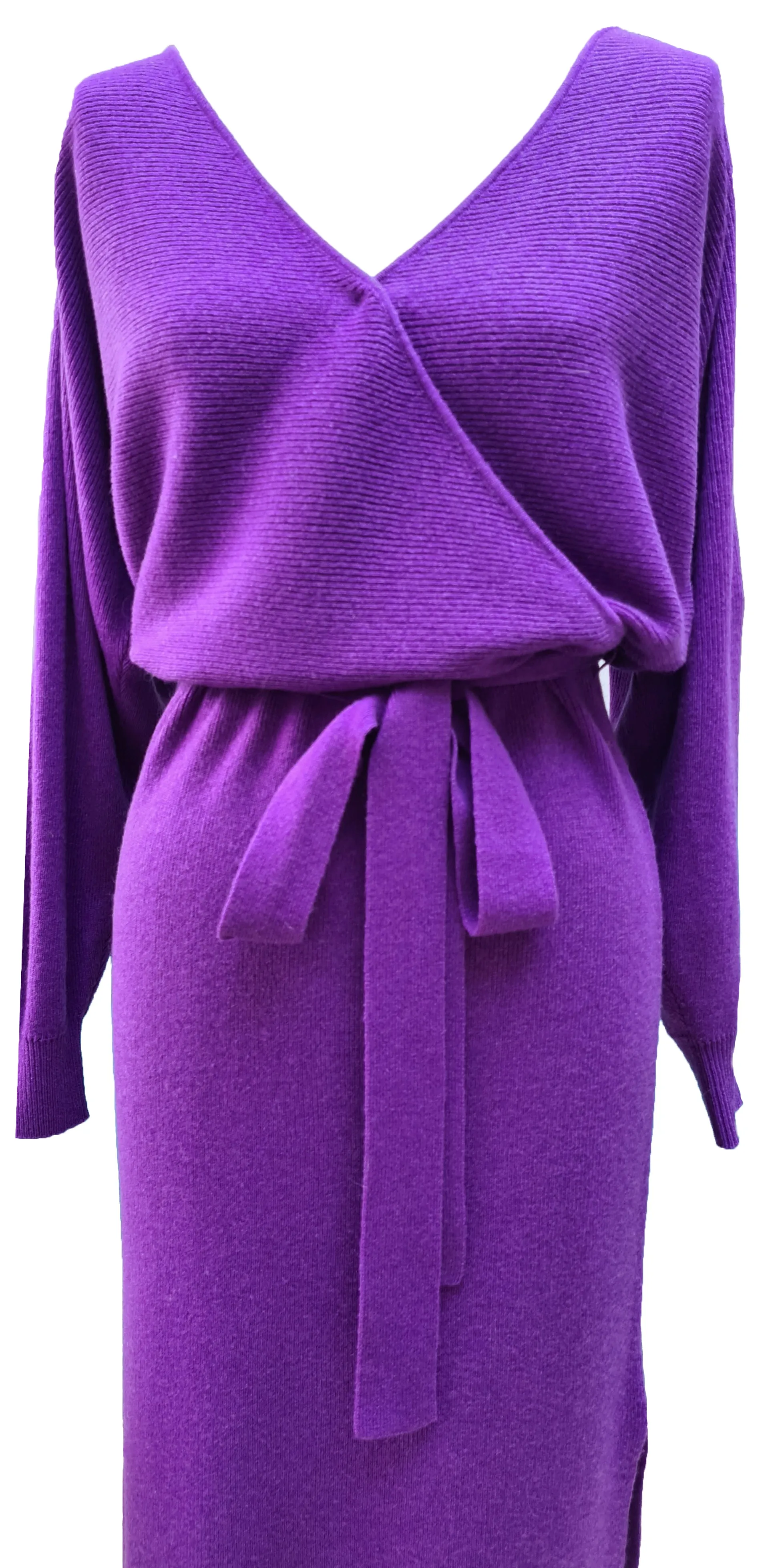 Zara Cashmere Blend Knitted Dress DRK791 Purple